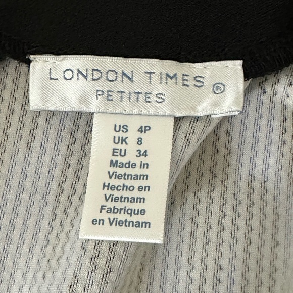LONDON TIMES Form Fitting Dress Short Sleeve Flounce Dress, 4P - Picture 11 of 15